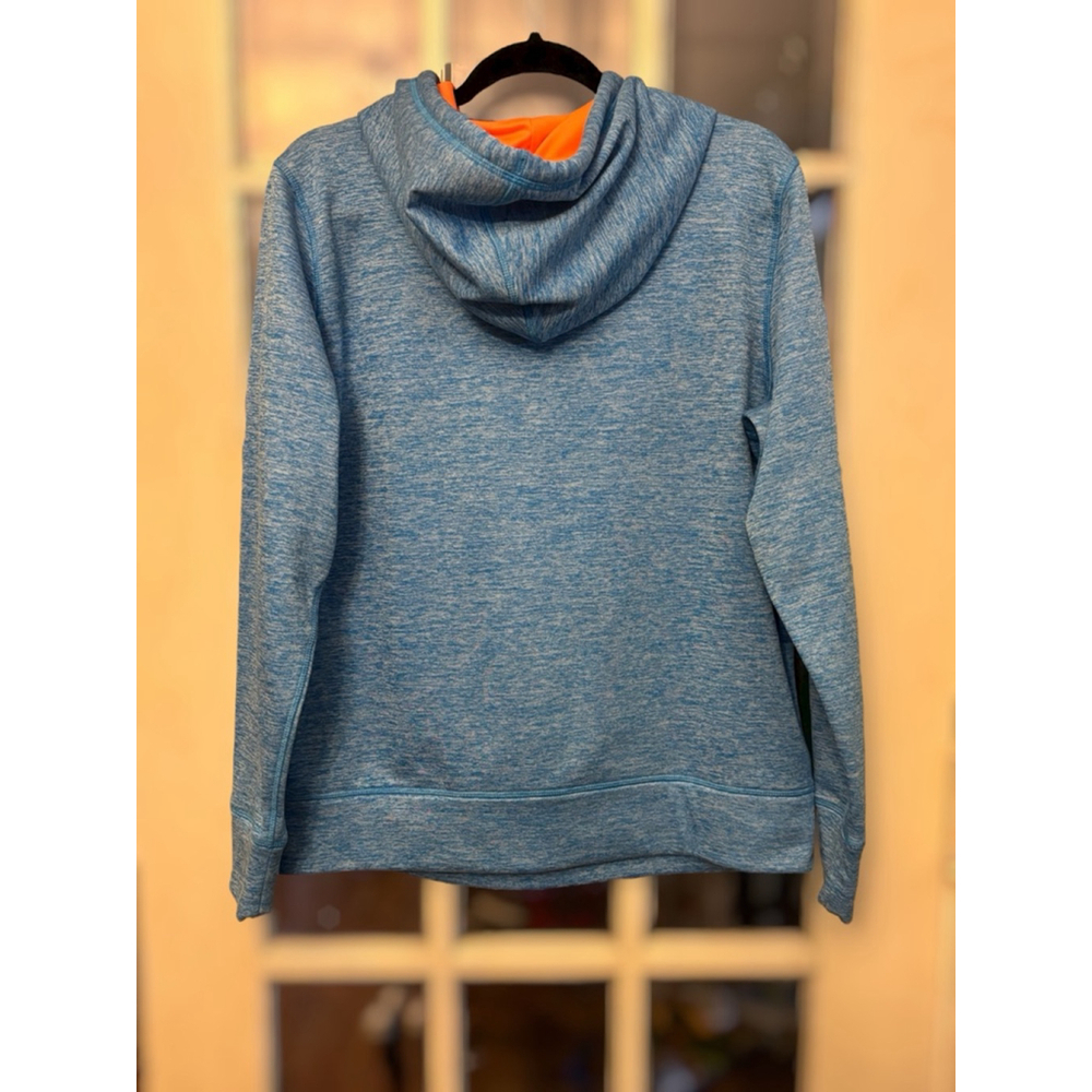 Under Armour Womens Blue & Orange Coldgear Fleece Pullover Hoodie Sporty NO SIZE - Picture 2 of 14